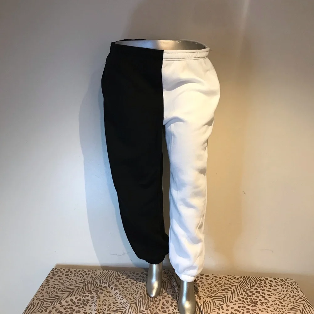 Plus Black/White Double Sided Joggers - Picture 2 of 4